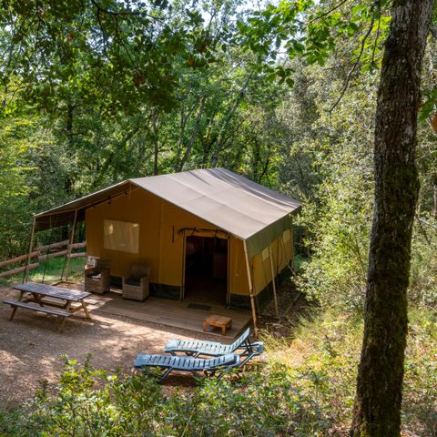 TENDA IN TELA E LEGNO 5 persone - Tenda Lodge COMBARELLES 35m² senza servizi igienici