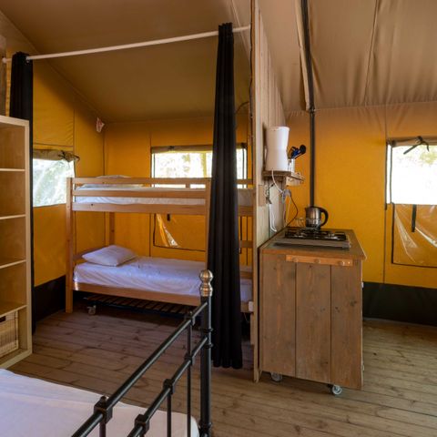 TENDA IN TELA E LEGNO 5 persone - Tenda Lodge COMBARELLES 35m² senza servizi igienici