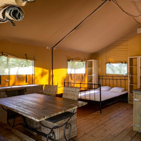 TENDA IN TELA E LEGNO 5 persone - Tenda Lodge COMBARELLES 35m² senza servizi igienici