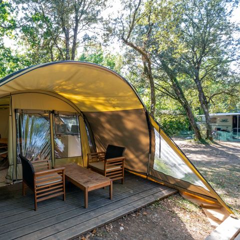 TENDA IN TELA E LEGNO 4 persone - Tenda LUXURY 35m² senza servizi igienici