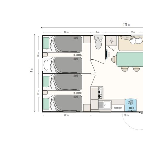 MOBILHOME 6 personnes - Castor