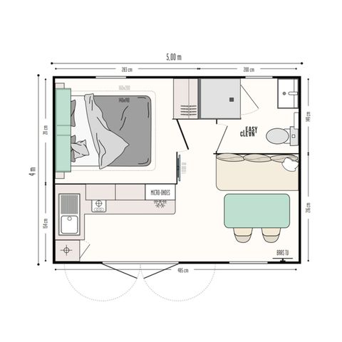 MOBILHOME 2 personas - Cisne