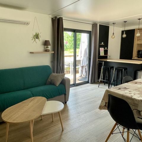 MOBILHOME 6 personnes - COSY ECOLODGE (DF17)  3CH - 2 TV - CLIM - PISCINE/JACUZZI - WIFI - 2 TERRASSES