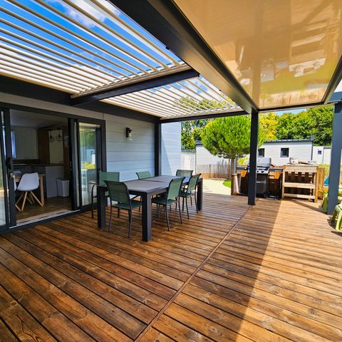 MOBILE HOME 6 people - ECOLODGE FAMILIAL (DF31) 3BED - 2BATH - AIR CONDITIONING - WIFI - SWIMMING POOL/JACUZZI - 2 TERRACES