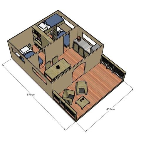 CANVAS AND WOOD TENT 5 people - Safari tent Comfort