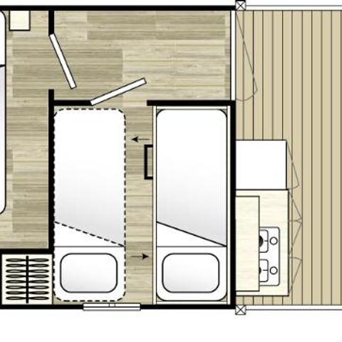 MOBILHEIM 5 Personen - Mobilheim Vacancial - ohne Sanitäranlagen Etagenbett