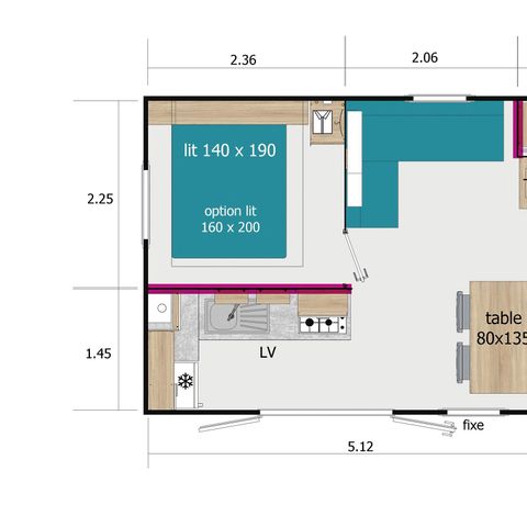 MOBILE HOME 8 people - Mobile-home 3 bedrooms Covered terrace 6/8pers