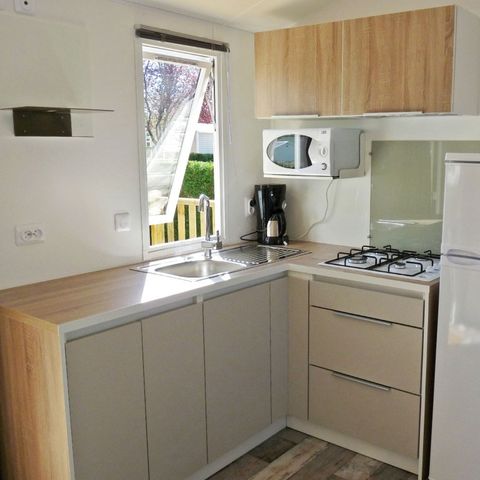 STACARAVAN 4 personen - Mobile-home | Comfort XL | 2 slaapkamers | 4 pers. | Verhoogd terras | Airconditioning.