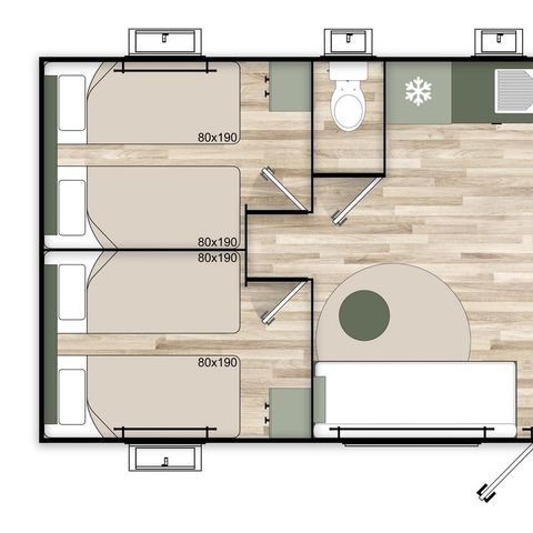 MOBILHEIM 6 Personen - 43 PREMIUM Mobilheim Trigano 35m²