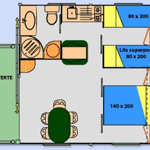 CHALET 5 Personen - Komfort 20 Gitotel Samoa 25m² - 2 Zimmer