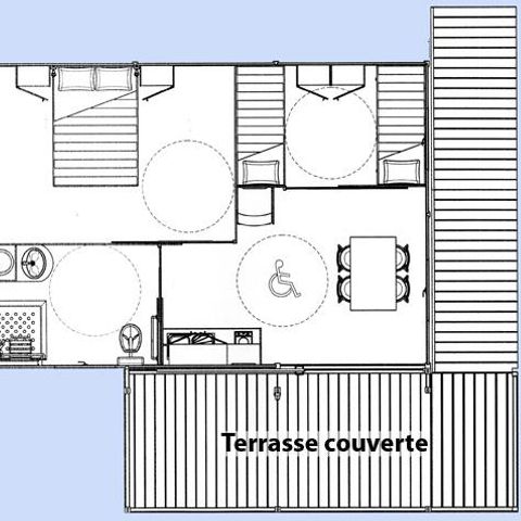 CHALET 4 Personen - 25 CONFORT Chalet 35m² (für Personen mit eingeschränkter Mobilität)