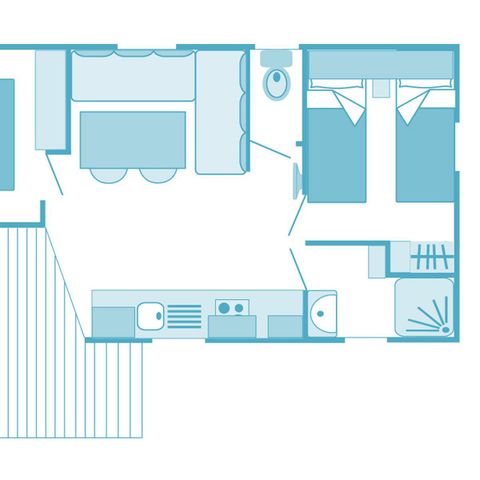 MOBILHOME 5 personas - Mobil home Prestige 32m² 2 habitaciones - aire acondicionado