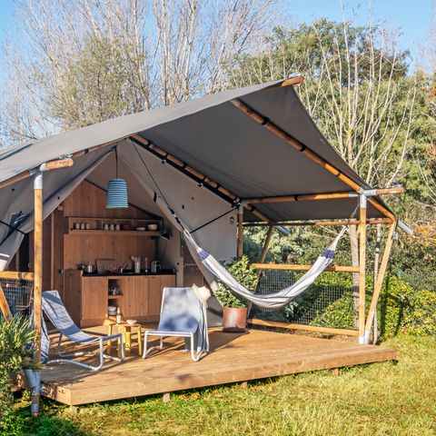 TENTE TOILE ET BOIS 4 personnes - LODGE FAMILY