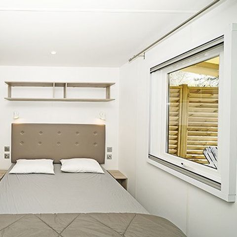 MOBILHOME 6 personnes - Premium | 3 Ch. | 6 Pers. | Terrasse surélevée | 2 SDB | Clim.