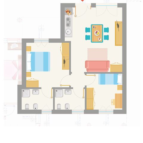 APARTEMENTO 6 personas - TRILOCALE COMFORT (con terraza privada)