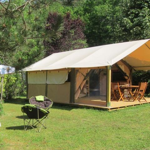 TENTE TOILE ET BOIS 5 personnes - Lodge VICTORIA 30m² - Finition Luxe (Samedi au samedi)