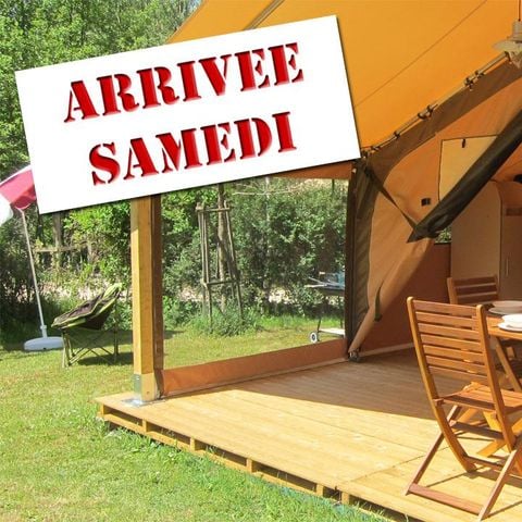 TENDA IN TELA E LEGNO 5 persone - Lodge VICTORIA 30m² - Finitura di lusso (da sabato a sabato)