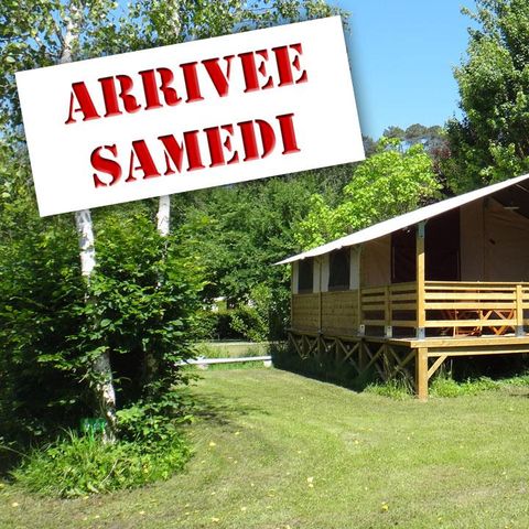 TENTE TOILE ET BOIS 5 personnes - Lodge NIAGARA 40m² avec Salle de bain (Samedi au Samedi)