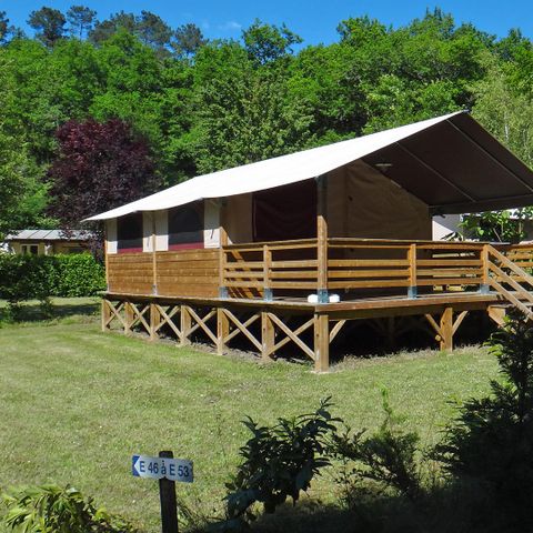 TENTE TOILE ET BOIS 5 personnes - Lodge NIAGARA 40m² avec Salle de bain (Samedi au Samedi)