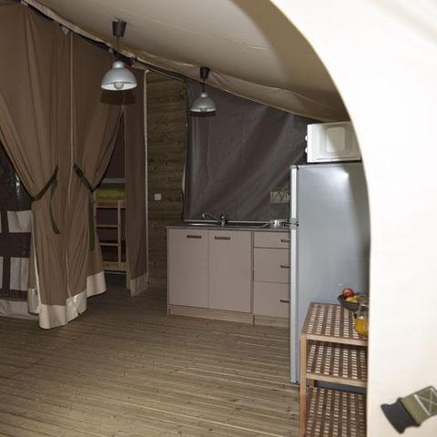 TENTE TOILE ET BOIS 5 personnes - Lodge NIAGARA 40m² avec Salle de bain (Samedi au Samedi)