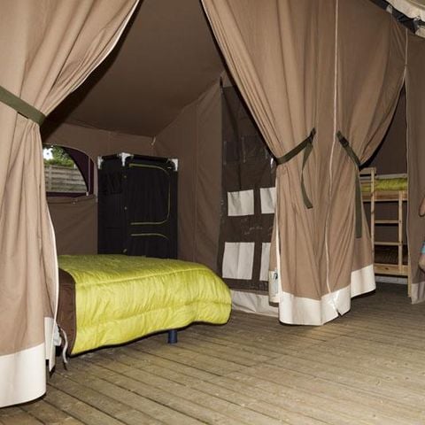 TENDA IN TELA E LEGNO 5 persone - NIAGARA Lodge 40m² con bagno (da sabato a sabato)