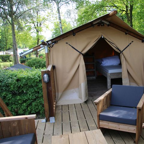 UNUSUAL ACCOMMODATION 6 people - Treehouse tent on the Regge with private sanitary facilities