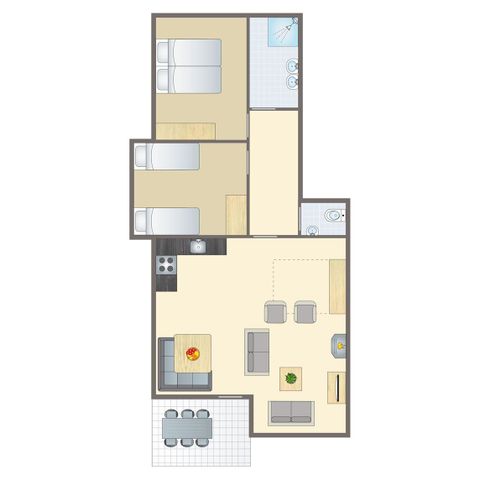 APPARTEMENT 6 personen - 6A