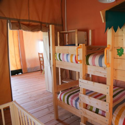 TENTE TOILE ET BOIS 5 personnes - Safari lodge Prestige +airco (2-5 personnes)