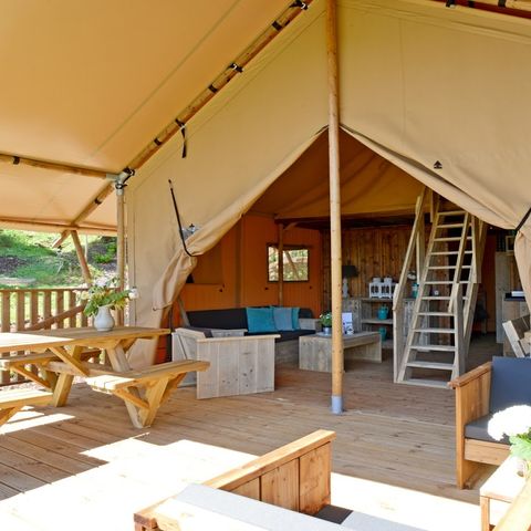 CANVAS AND WOOD TENT 6 people - Spotty Lodge Family