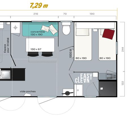 MOBILHOME 4 personnes - Premium 2 Chambres