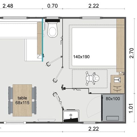 CASA MOBILE 4 persone - Superiore 2 camere da letto