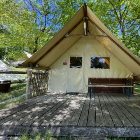 TENTE TOILE ET BOIS 4 personnes - Cabane Hibiscus