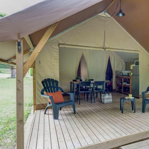 TENDA IN TELA E LEGNO 5 persone - Legno 5p 2bed ** Tenda