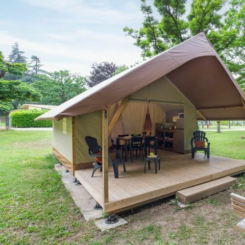 TENDA IN TELA E LEGNO 5 persone - Legno 5p 2bed ** Tenda