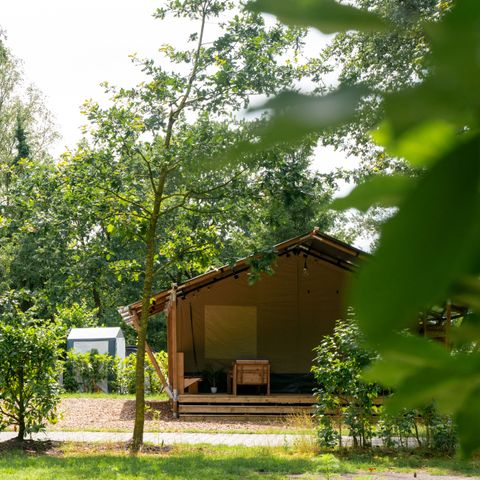 CANVAS AND WOOD TENT 4 people - including sanitary facilities