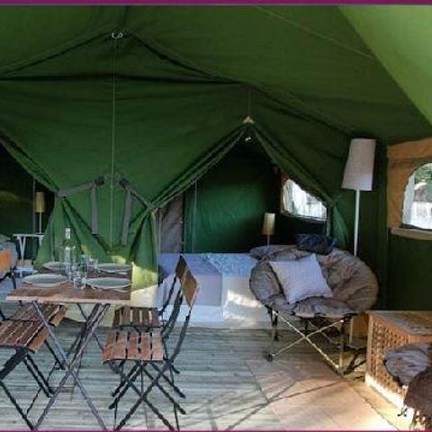 tent 5 personen - Freeflower STANDARD 37m² - 2 kamers inclusief overdekt terras 13 m² / zonder sanitair