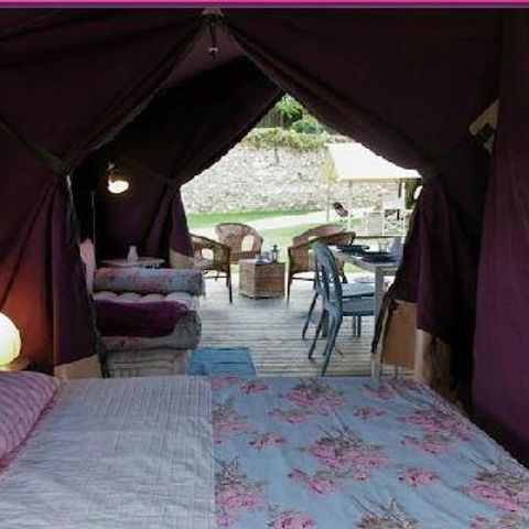 TENT 5 people - Freeflower STANDARD 37m² - 2 bedrooms including covered terrace 13 m² / without sanitary facilities