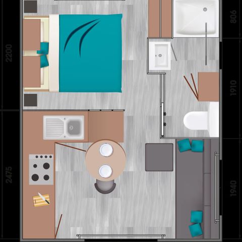 MOBILHOME 2 personas - Mobil-home CONFORT 18m² 1 habitación - terraza cubierta