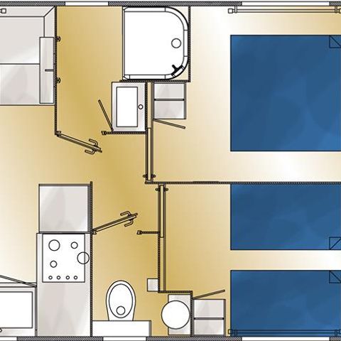 CASA MOBILE 4 persone - Casa mobile PREMIUM 26m² 2 camere da letto - terrazza integrata di 8m² + lavastoviglie