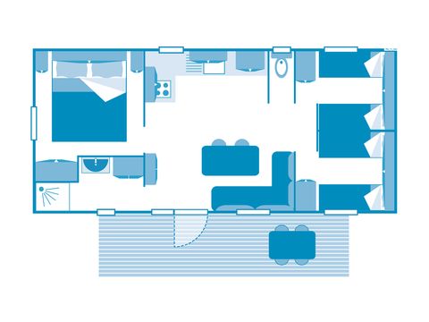 Stacaravan 6 personen - COTTAGE 6p 3ch ***