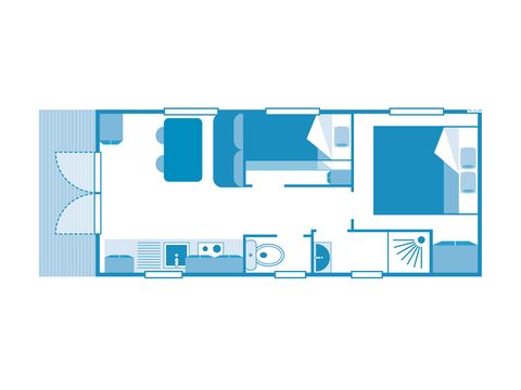 AUßERGEWÖHNLICHE UNTERKUNFT 4 Personen - Wohnwagen 4p 2Schlafzimmer