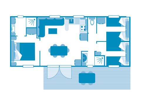 Stacaravan 6 personen - COTTAGE 6p 3ch 2SdB ****