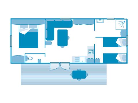 Stacaravan 5 personen - COTTAGE 4/5p 2 sl.k.