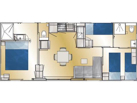 MOBILHEIM 6 Personen - TAOS Luxe - 3 Schlafzimmer