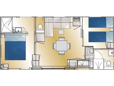 MOBILHEIM 4 Personen - TAOS Luxe - 2 Schlafzimmer