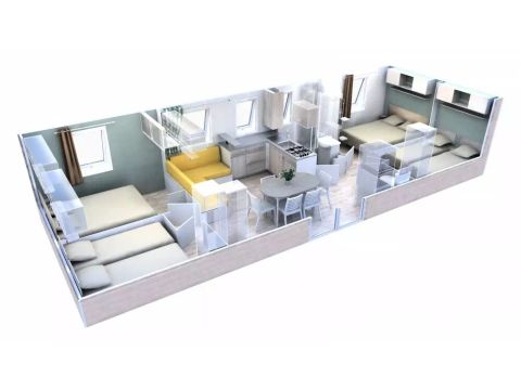 Stacaravan 8 personen - Premium 5 kamers 8 personen