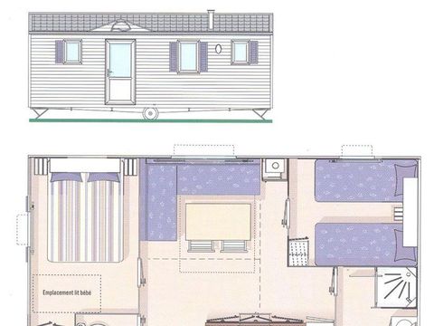 MOBILHOME 6 personnes - 2 chambres - TV