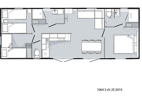 MOBILHEIM 6 Personen - O'HARA PREMIUM - 3 Schlafzimmer