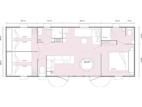 Stacaravan 6 personen - Baobab + airconditioning