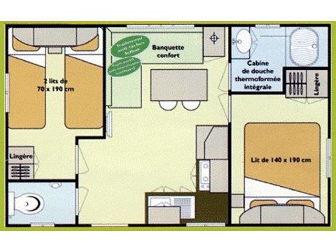 MOBILHOME 4 personnes - Bornéo + clim